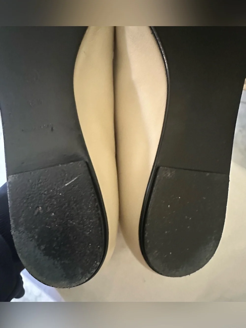 The Row Ava Mary Jane Flats Oatmilk Leather Size 38.5 Ivory Ballet